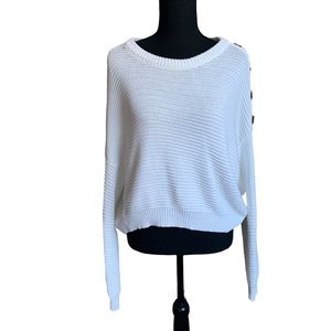 House of Polly White Long Sleeve Top Sweater